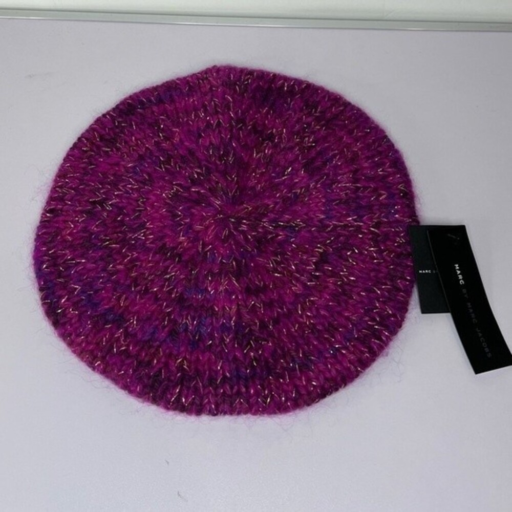 NWT Marc by Marc Jacobs Merlot Multi Wool Mohair Beanie Hat M912815 OS - Picture 2 of 7